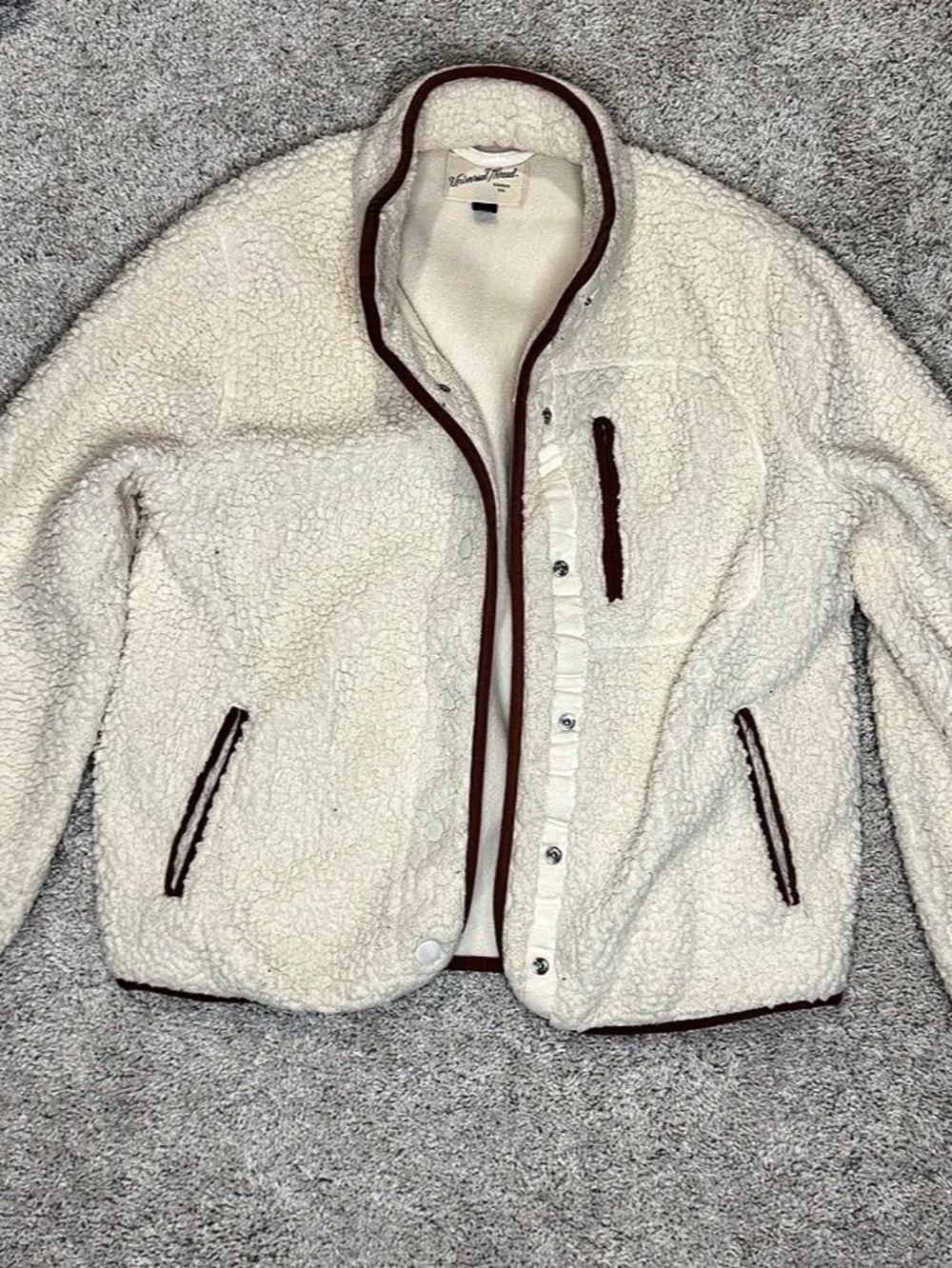 Sherpa Fleece Jacket in Cream